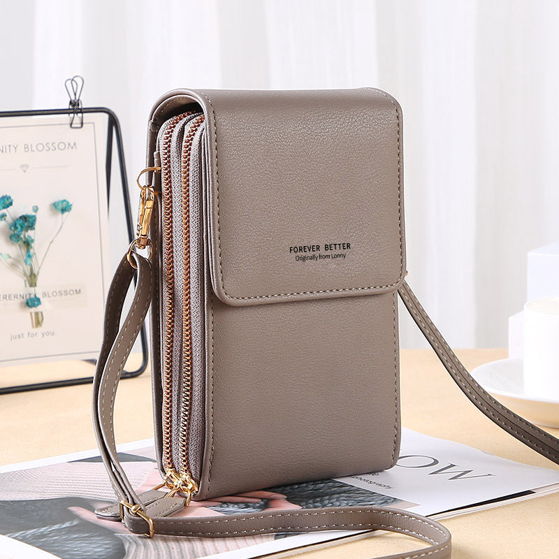 RFID Anti-Theft Phone Crossbody – Touchscreen & Multi-Compartment Design