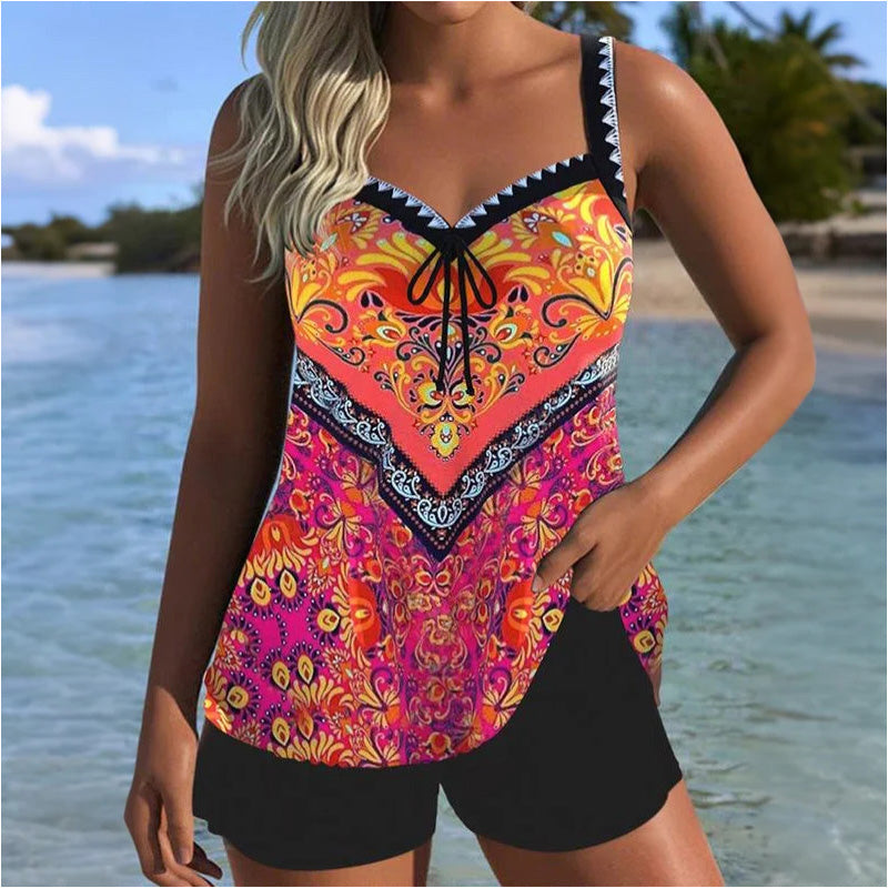 🌞Hot Summer Sale 50% OFF✨Printed Swimsuit Top & Shorts Set