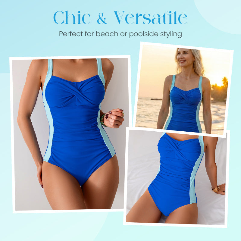 🔥LIMITED TIME 60% OFF!🩱Ruched One-Piece Swimsuit – Tummy Control & Twisted Front Design