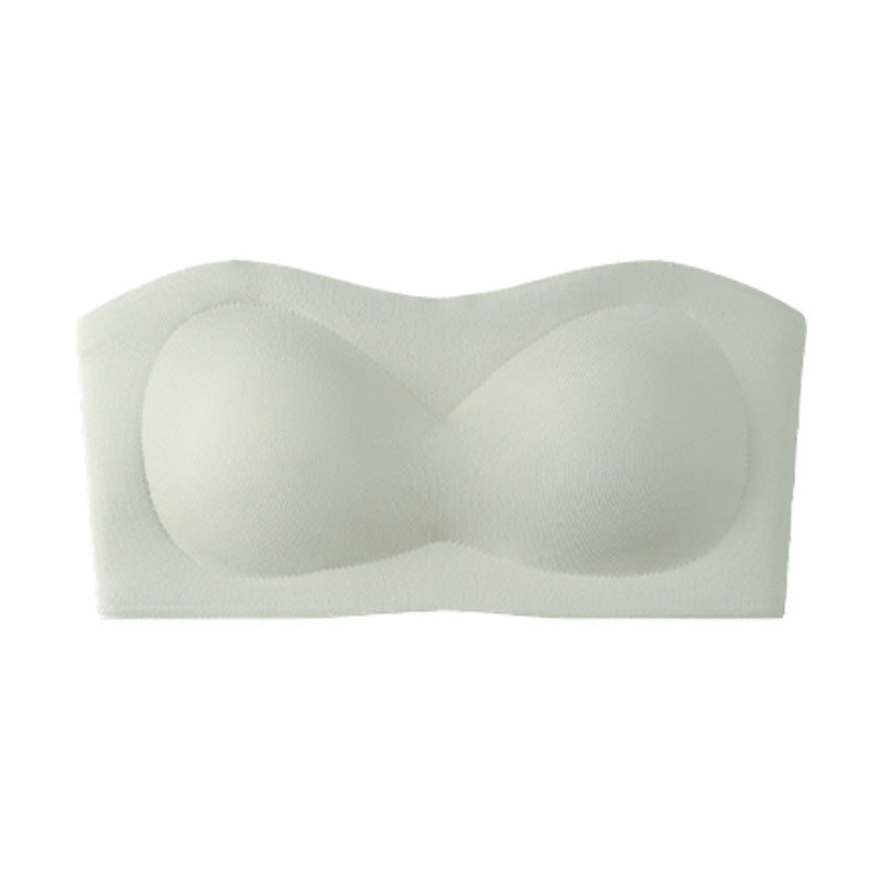 ⛱️💞Womens Strapless Bras Push Up Bandeau Bra Non Slip Wireless Supportive Padded Bras Seamless Comfortable Tube Jelly Bra