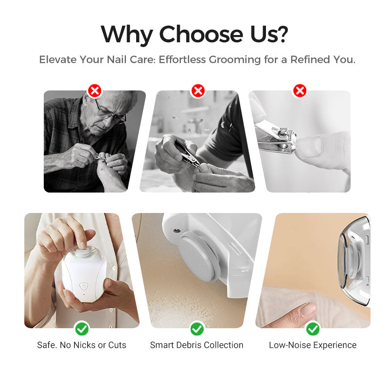 🥳2026 HOT SALE🥳360° Silent Nail Trimmer – LED Light & Auto Debris Collection