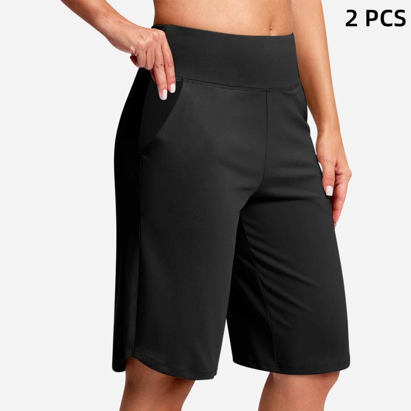 High-Waist Bermuda Shorts – Tummy Control & 4-Way Stretch