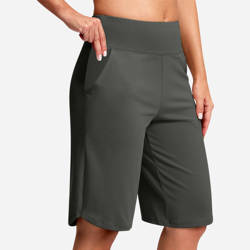 High-Waist Bermuda Shorts – Tummy Control & 4-Way Stretch