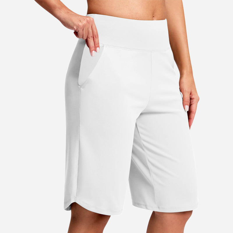 High-Waist Bermuda Shorts – Tummy Control & 4-Way Stretch