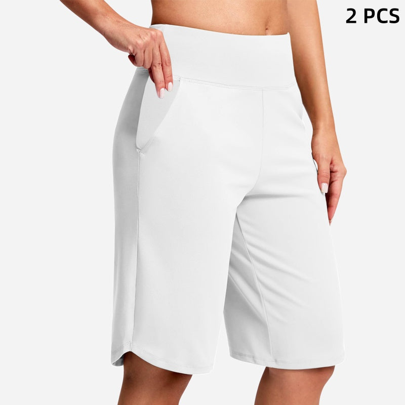 High-Waist Bermuda Shorts – Tummy Control & 4-Way Stretch