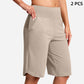 High-Waist Bermuda Shorts – Tummy Control & 4-Way Stretch