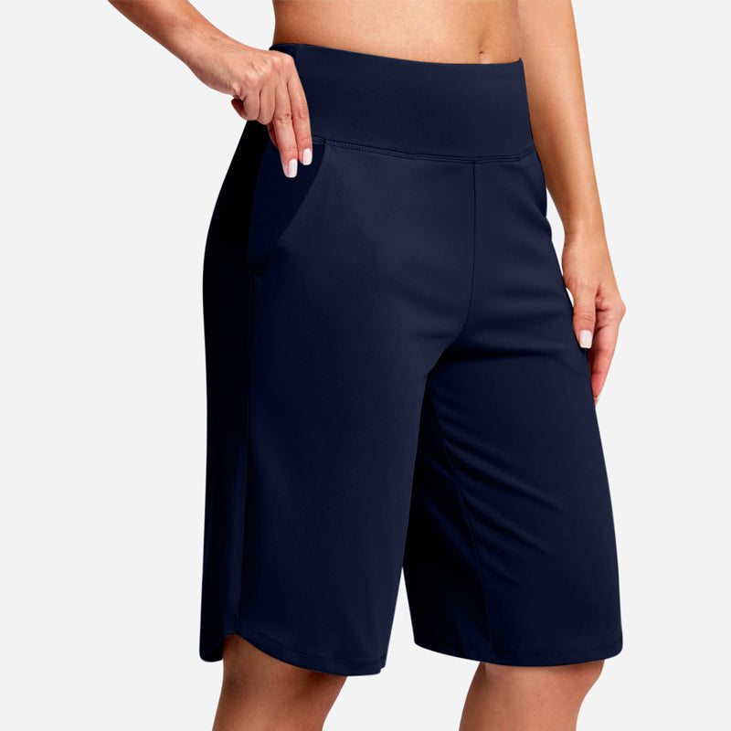 High-Waist Bermuda Shorts – Tummy Control & 4-Way Stretch