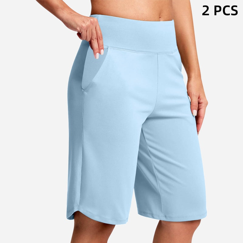 High-Waist Bermuda Shorts – Tummy Control & 4-Way Stretch
