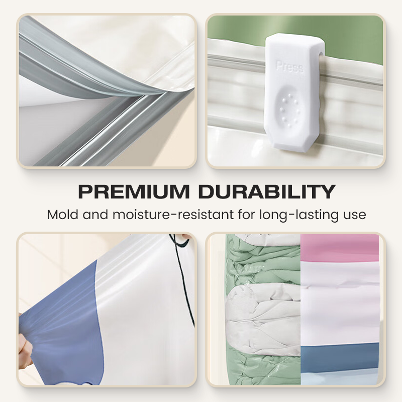 No-Pump Vacuum Storage Bags – Save 80% Space, Dry & Dust-Free🧳