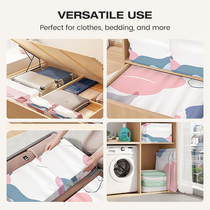 No-Pump Vacuum Storage Bags – Save 80% Space, Dry & Dust-Free🧳