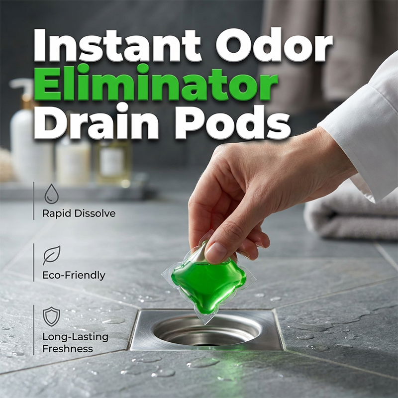Kill Drain Odors Instantly! No-Scrub Water-Soluble Deodorizer Pods