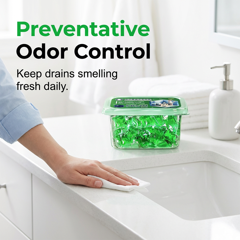Kill Drain Odors Instantly! No-Scrub Water-Soluble Deodorizer Pods