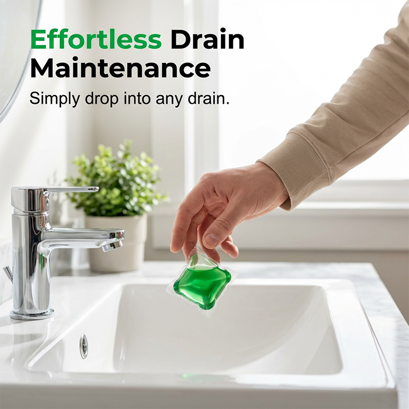Kill Drain Odors Instantly! No-Scrub Water-Soluble Deodorizer Pods