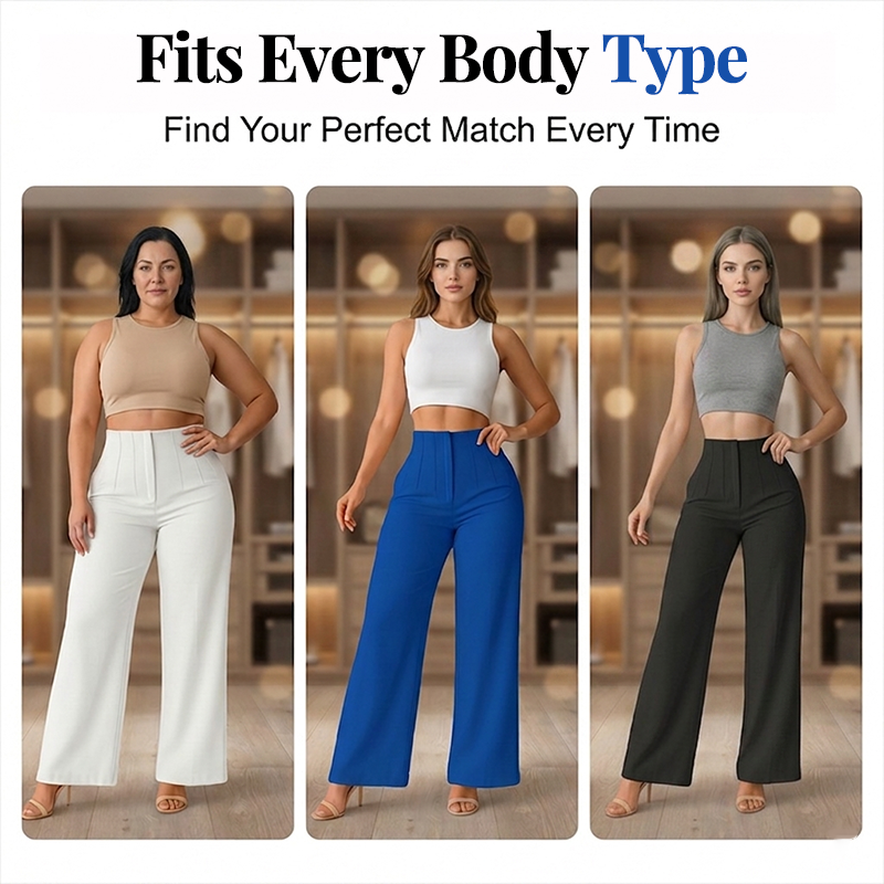 High-Waist Wide-Leg Pants – Breathable & Elegant Drape