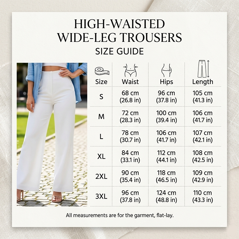High-Waist Wide-Leg Pants – Breathable & Elegant Drape
