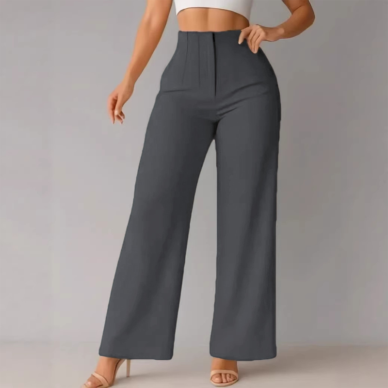 High-Waist Wide-Leg Pants – Breathable & Elegant Drape