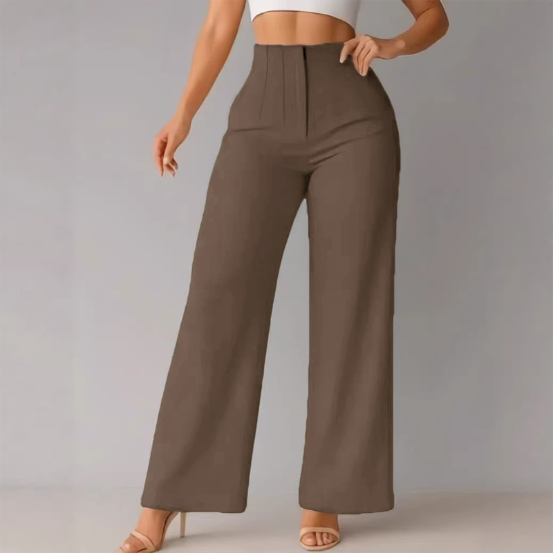 High-Waist Wide-Leg Pants – Breathable & Elegant Drape