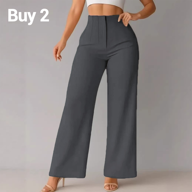 High-Waist Wide-Leg Pants – Breathable & Elegant Drape