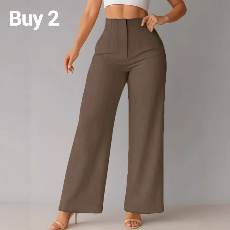 High-Waist Wide-Leg Pants – Breathable & Elegant Drape