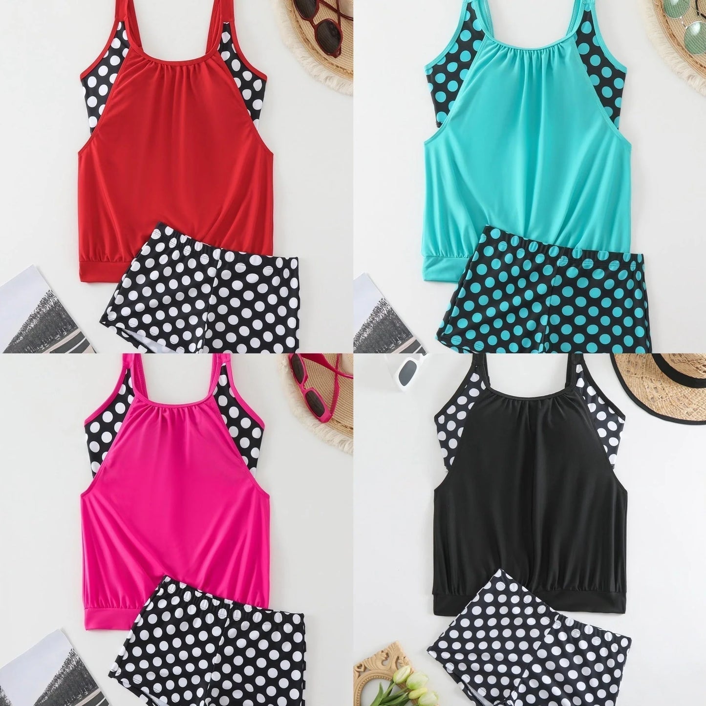 🏖️Summer Hot Sale- 50% OFF👙Women's Polka Dot Two Piece Swimsuit✨