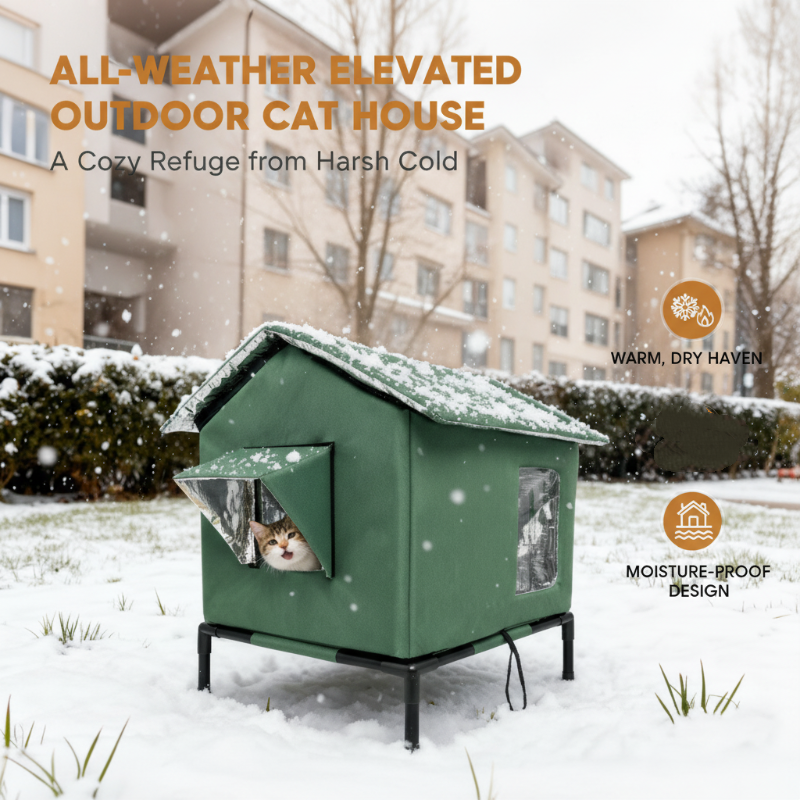 Shelter Outdoor Cats Instantly! No-Leak Elevated Thermal Cat House