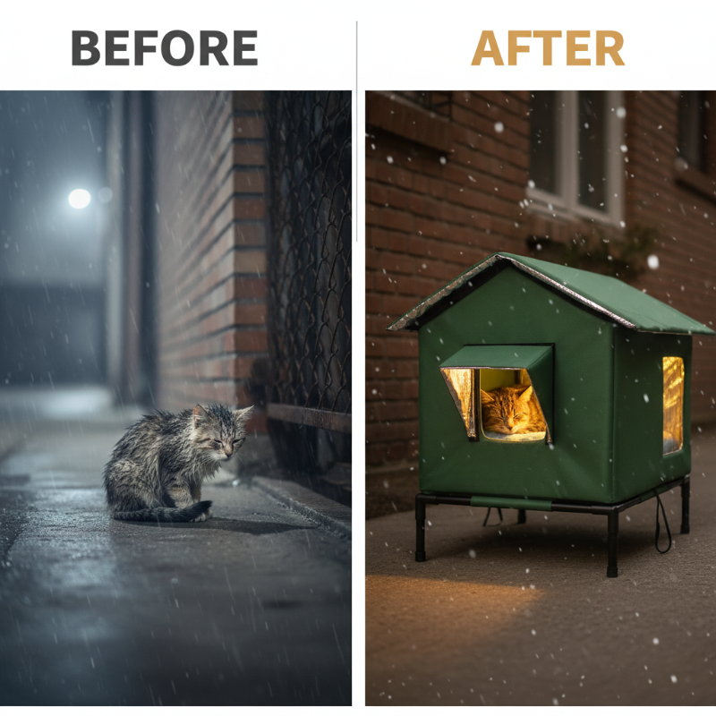 Shelter Outdoor Cats Instantly! No-Leak Elevated Thermal Cat House
