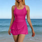 👙 LIMITED-TIME 50% OFF! 🌺 Double Strap Ruched Skirted Swimsuit – Tummy Control, Secure Support, Quick-Dry ✨
