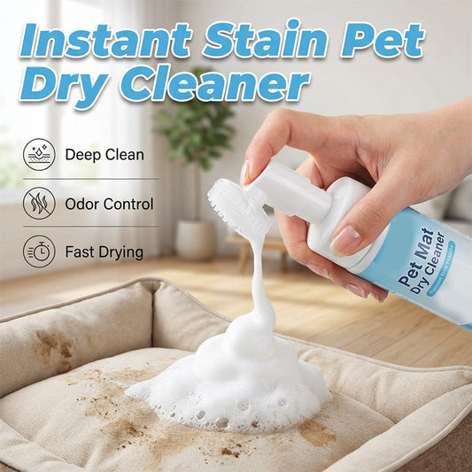 Lift Pet Stains & Odor Instantly! Waterless Foam Cleaner Brush