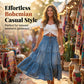 👗 Denim Maxi Skirt – High Waist, Tiered, A-Line, Button Front ✨