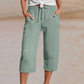 🍃 LIMITED-TIME 50% OFF! ✨ Women's Pleated Cropped Pants – Linen-Cotton, Wide-Leg, Comfortable 🌿
