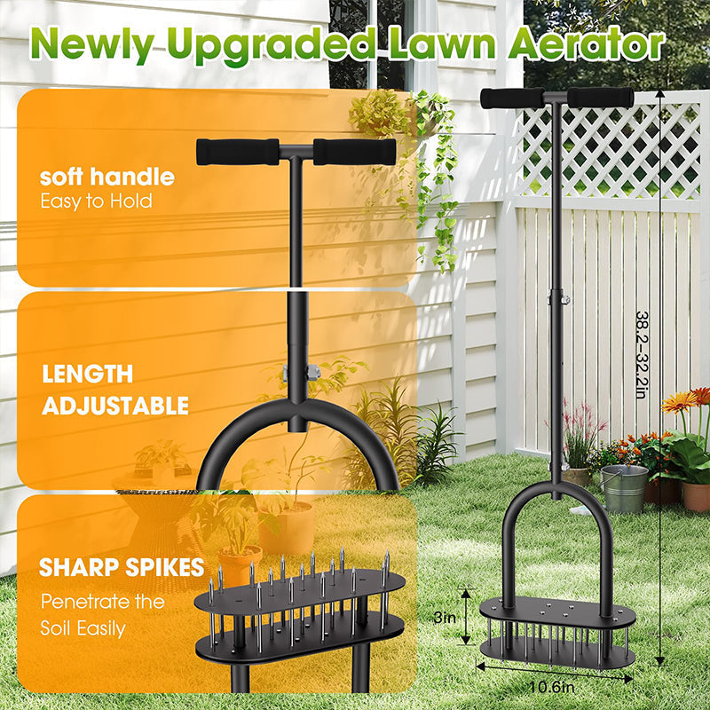 Aerate Your Lawn Instantly! Carbon Steel Lawn Aerator