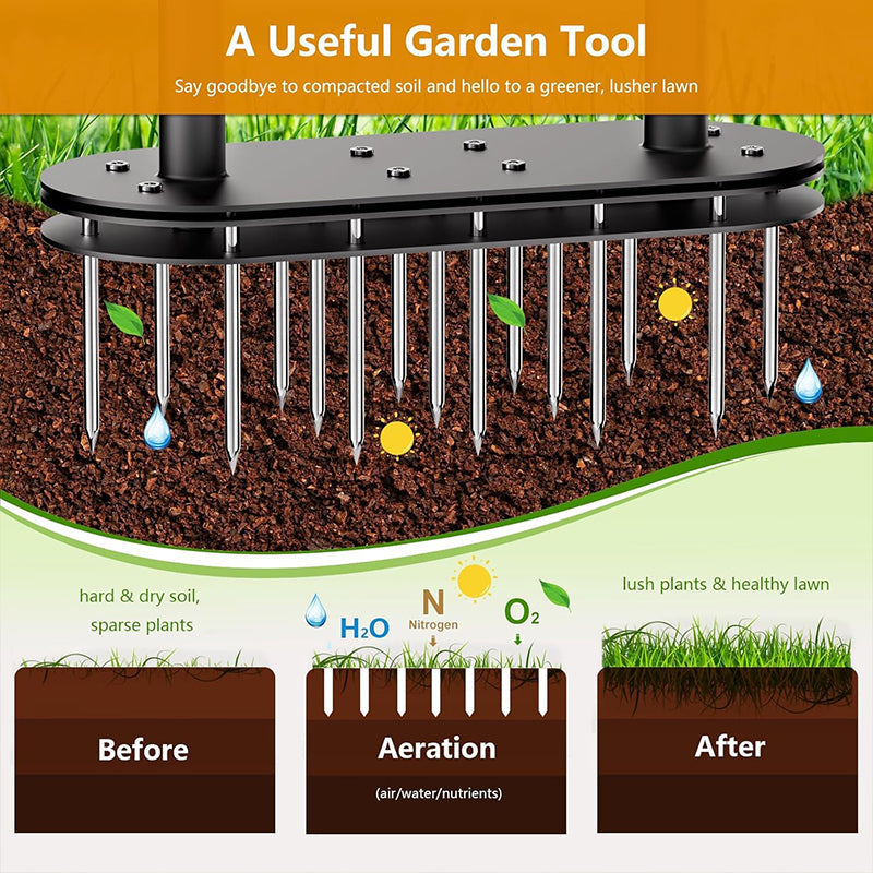 Aerate Your Lawn Instantly! Carbon Steel Lawn Aerator