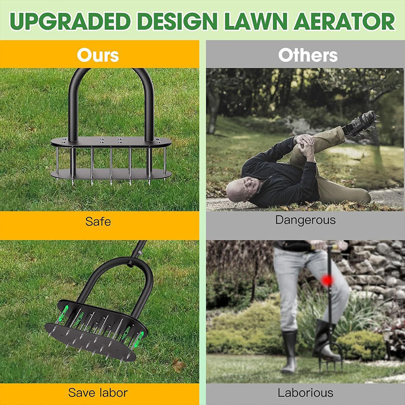 Aerate Your Lawn Instantly! Carbon Steel Lawn Aerator