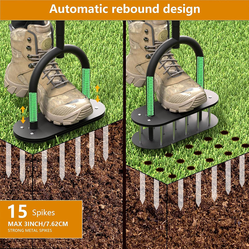 Aerate Your Lawn Instantly! Carbon Steel Lawn Aerator