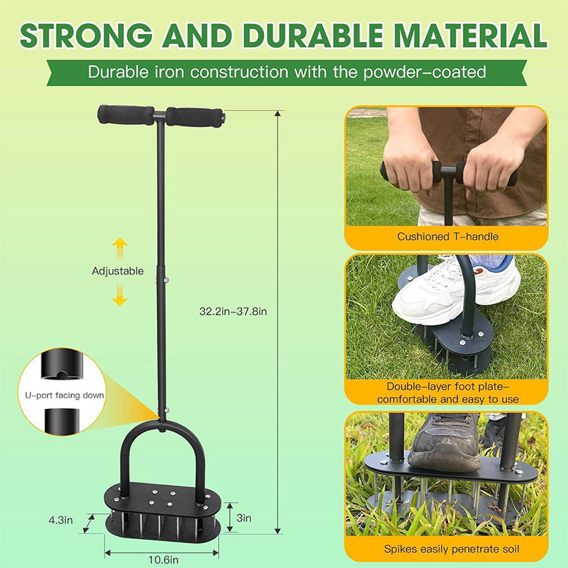 Aerate Your Lawn Instantly! Carbon Steel Lawn Aerator