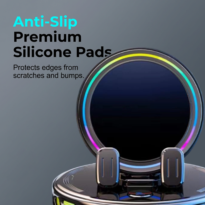Clamp & Charge Instantly! No-Fumble RGB Auto-Grip Car Mount