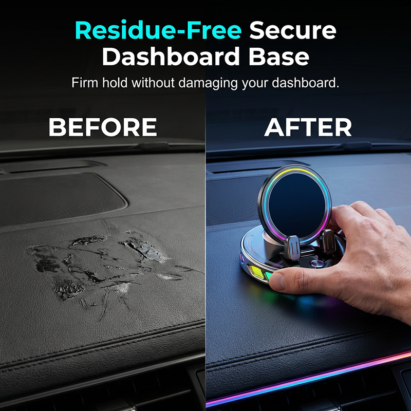 Clamp & Charge Instantly! No-Fumble RGB Auto-Grip Car Mount