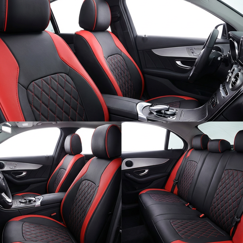 📢📢50% OFF !! ⏰Universal Quilted Seat Covers – Airbag Safe & Faux Leather Design