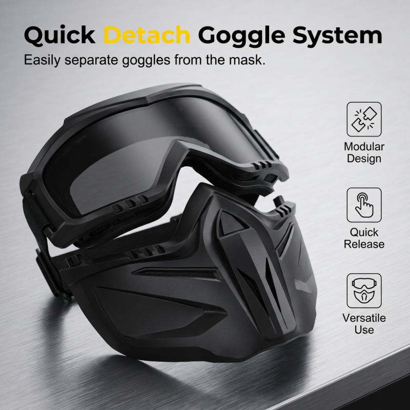 Detachable Full-Face Goggle Mask – Anti-Fog, Windproof Protection