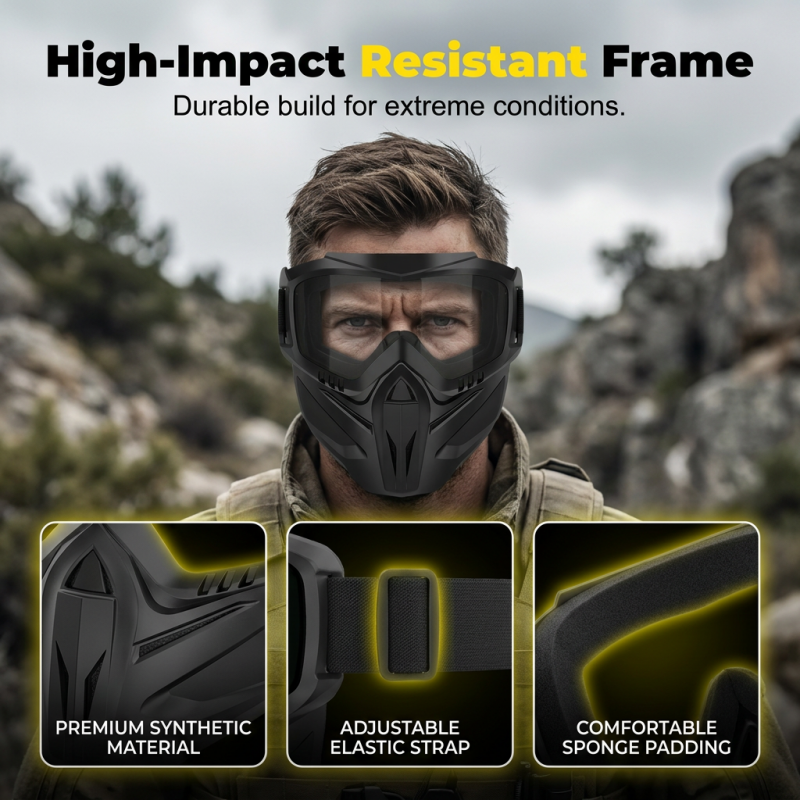 Detachable Full-Face Goggle Mask – Anti-Fog, Windproof Protection