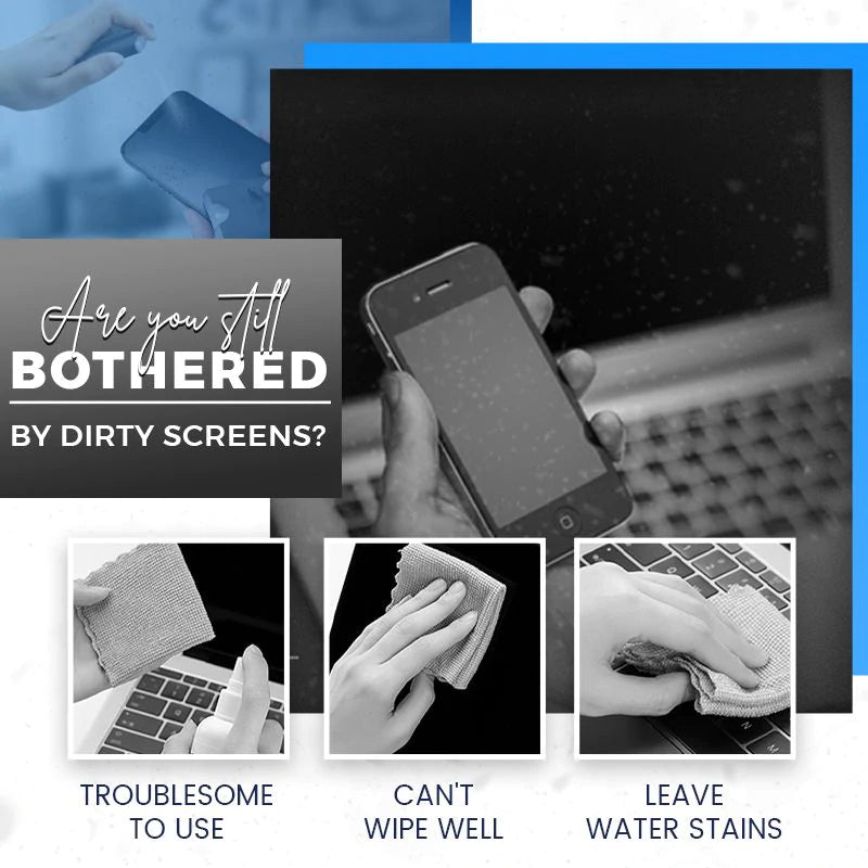 Clean Screens Instantly! 2-in-1 Spray & Microfiber Screen Cleaner