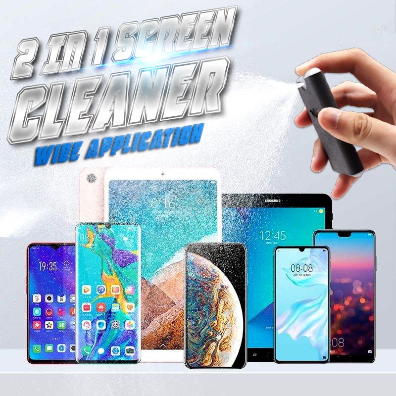 Clean Screens Instantly! 2-in-1 Spray & Microfiber Screen Cleaner