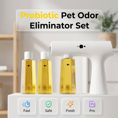 Neutralize Pet Odors Instantly! No-Mask Probiotic Spray Gun Set