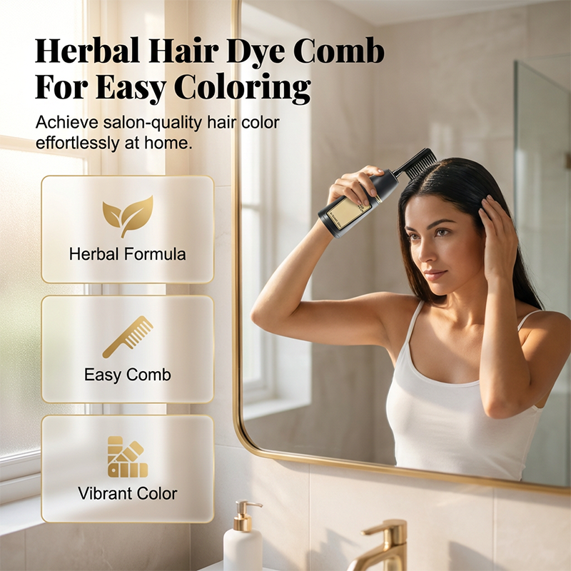 Instant Gray Coverage Comb – Herbal, No-Mess Home Dye