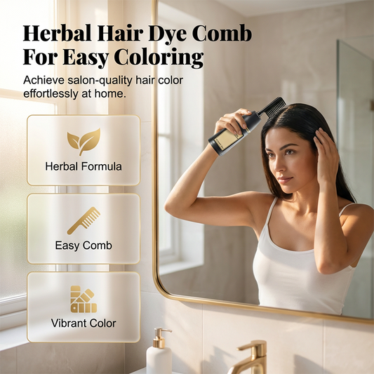 Instant Gray Coverage Comb – Herbal, No-Mess Home Dye