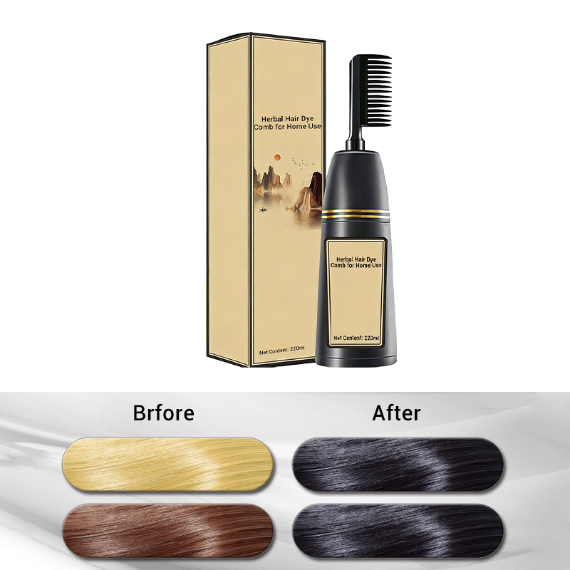 Instant Gray Coverage Comb – Herbal, No-Mess Home Dye