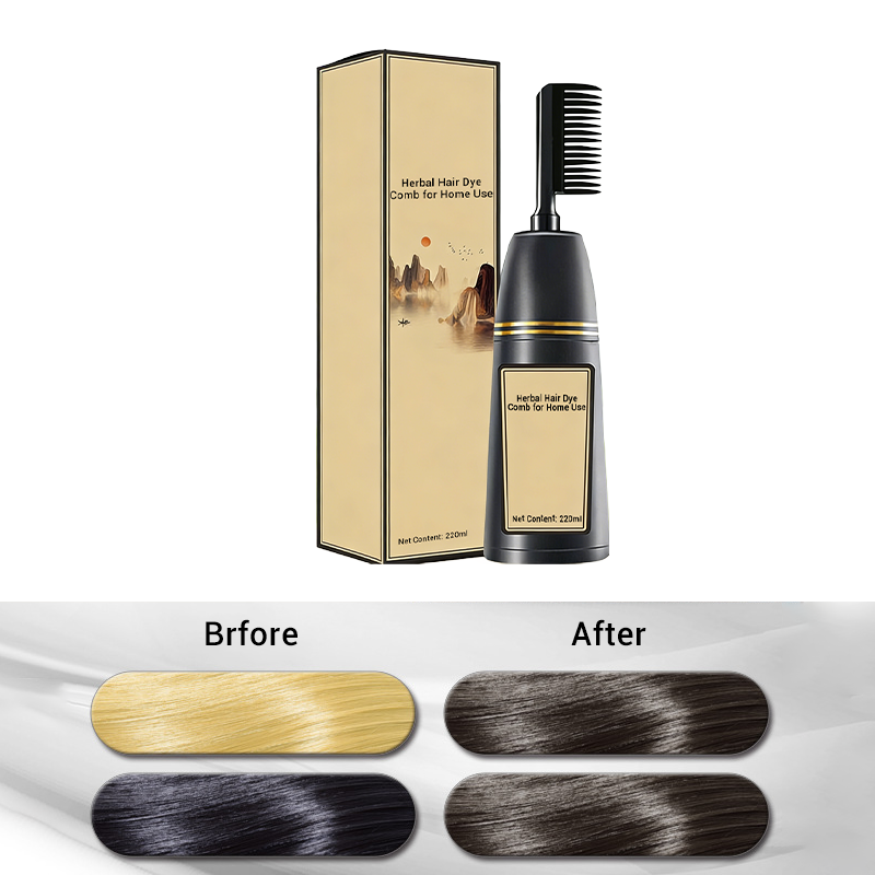 Instant Gray Coverage Comb – Herbal, No-Mess Home Dye