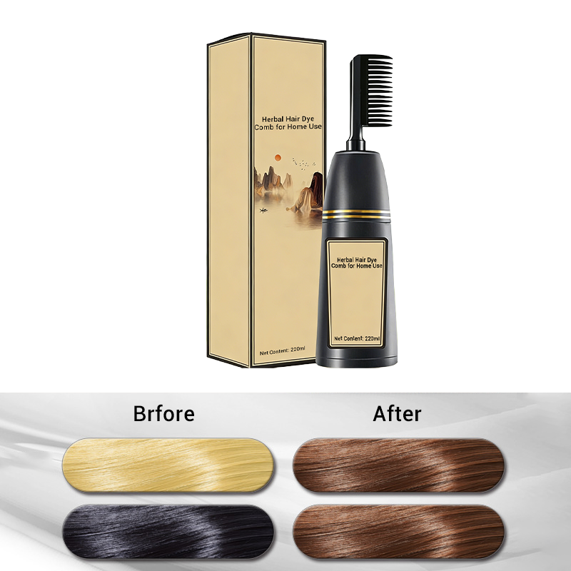 Instant Gray Coverage Comb – Herbal, No-Mess Home Dye
