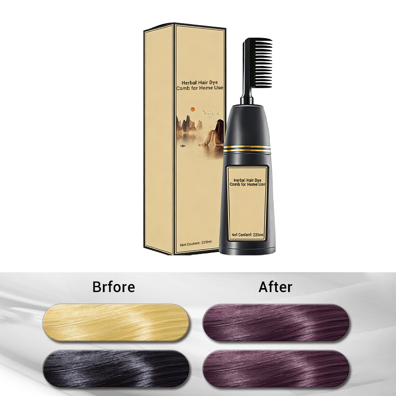 Instant Gray Coverage Comb – Herbal, No-Mess Home Dye