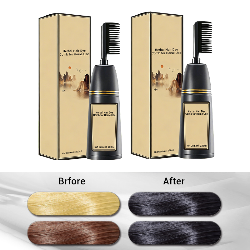 Instant Gray Coverage Comb – Herbal, No-Mess Home Dye